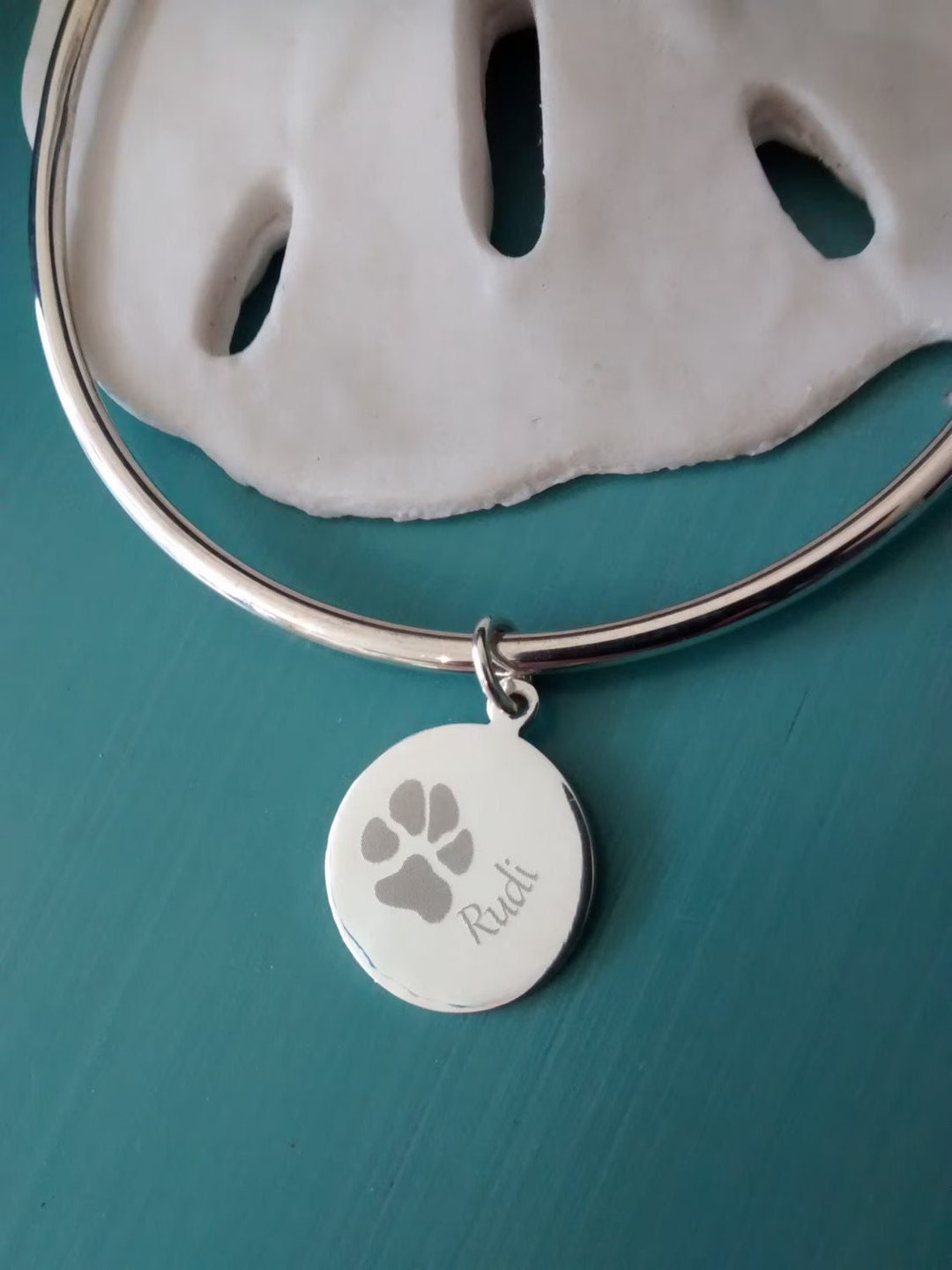 Sterling Silver Paw Print Charm – Personalized Pet Memorial Keepsake - Etsy