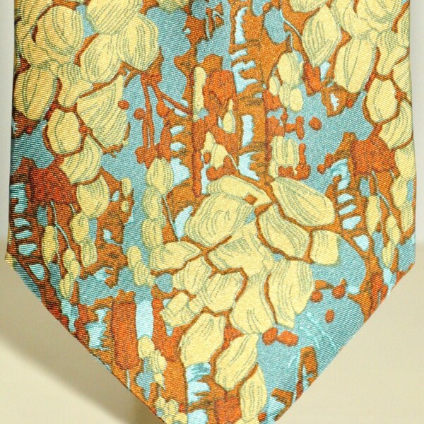 Enrico Coveri rara corbata vintage 100% pura seda hecha a mano