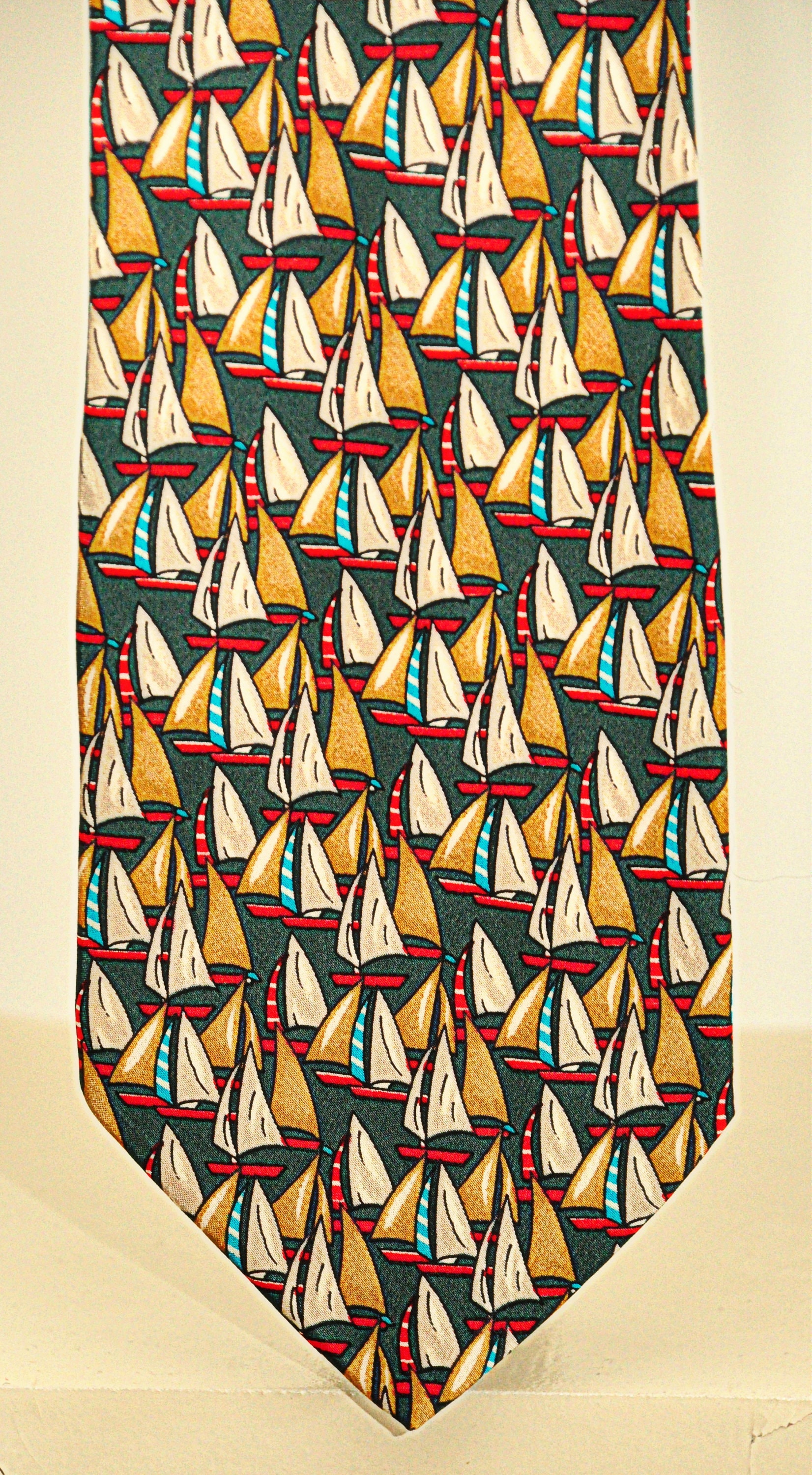 Cravate Soie Umberto Scolari - Vert Motif Floral - Fabriquée En Italie - Longueur Classique