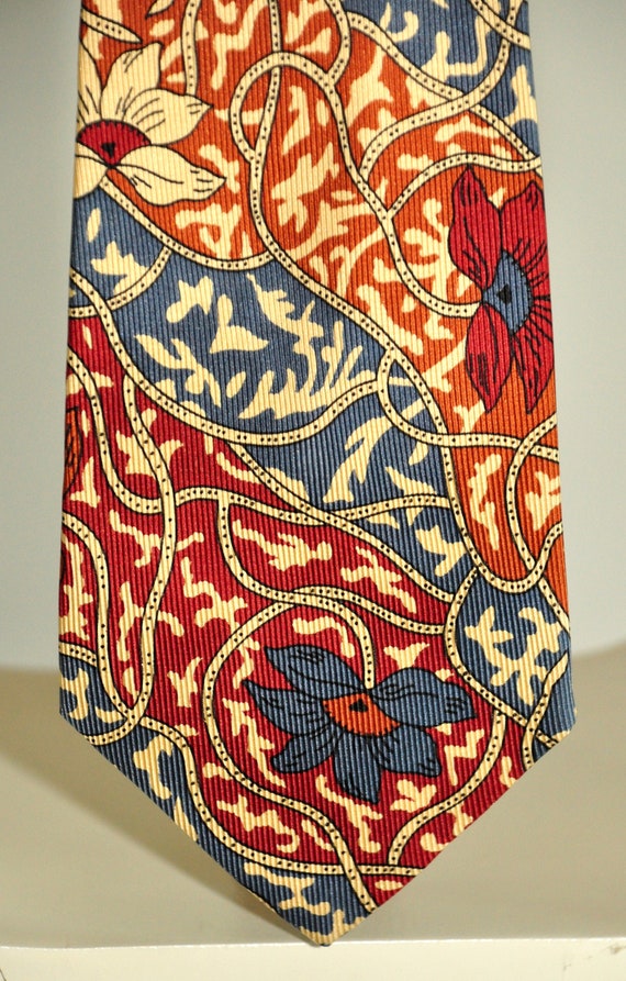 100% pure silk vintage rare tie grey