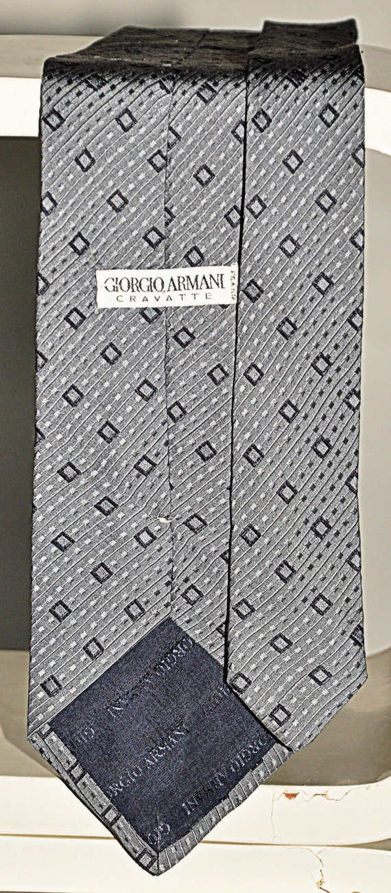 Tie Giorgio Armani Tie color rare gray vintage 10… - image 3