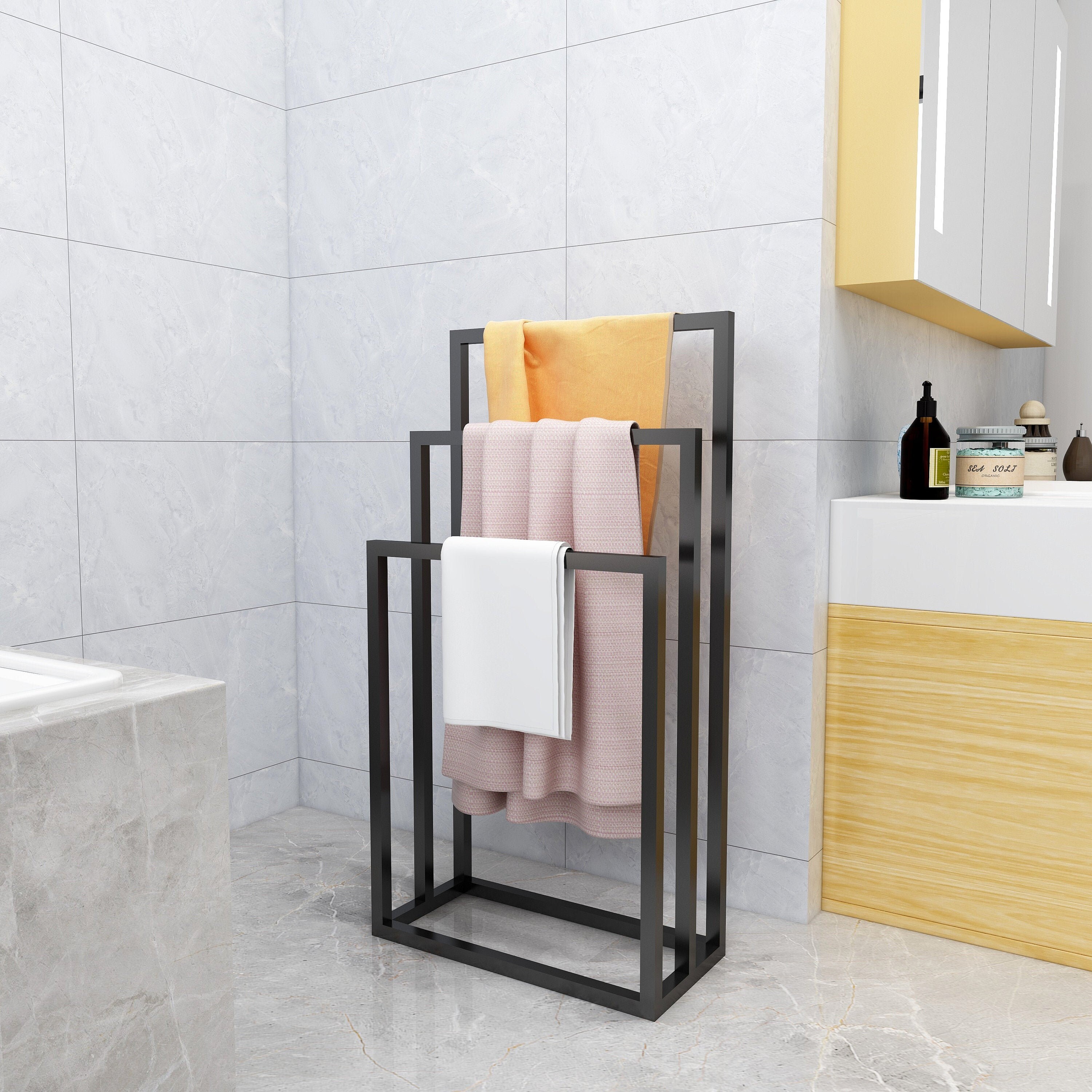 Metal Freestanding Towel Rack 3 Tiers Hand Towel Holder Etsy