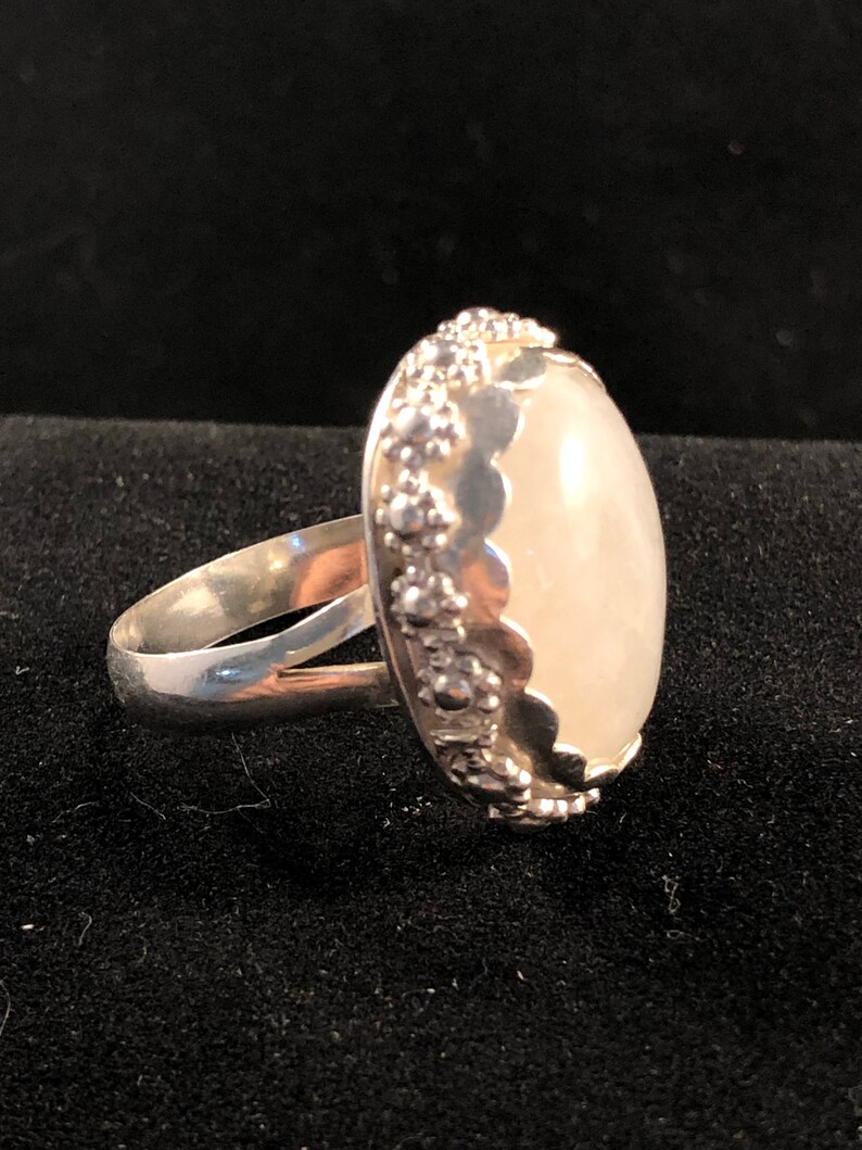 10.5 RIng Sterling Silver and Oval Moonstone Size