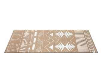 Eco-friendly, organic jute , printed yoga mat, Tribal design.