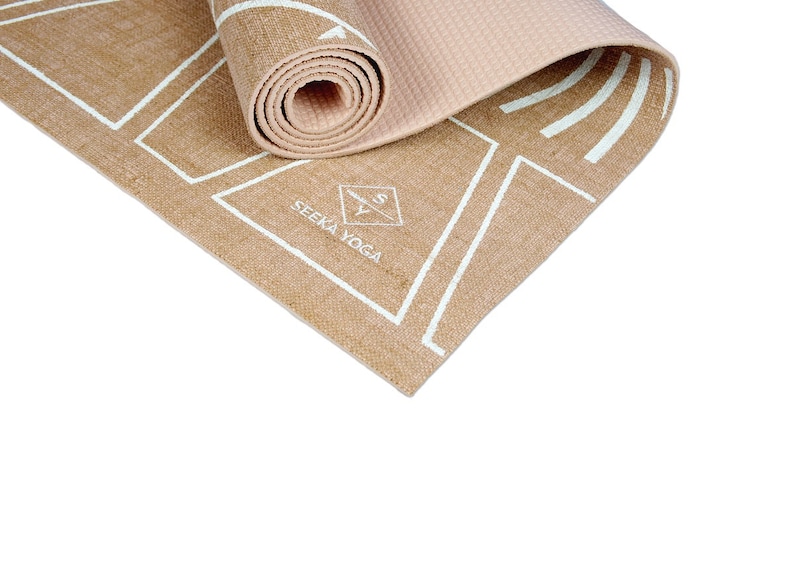 Ecofriendly organic jute printed yoga mat pilates mat Etsy