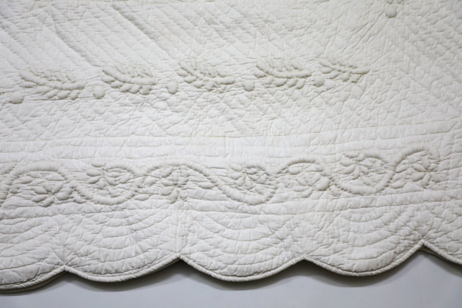 White Embroidered quilt twin size white quilted bedspread twin Etsy