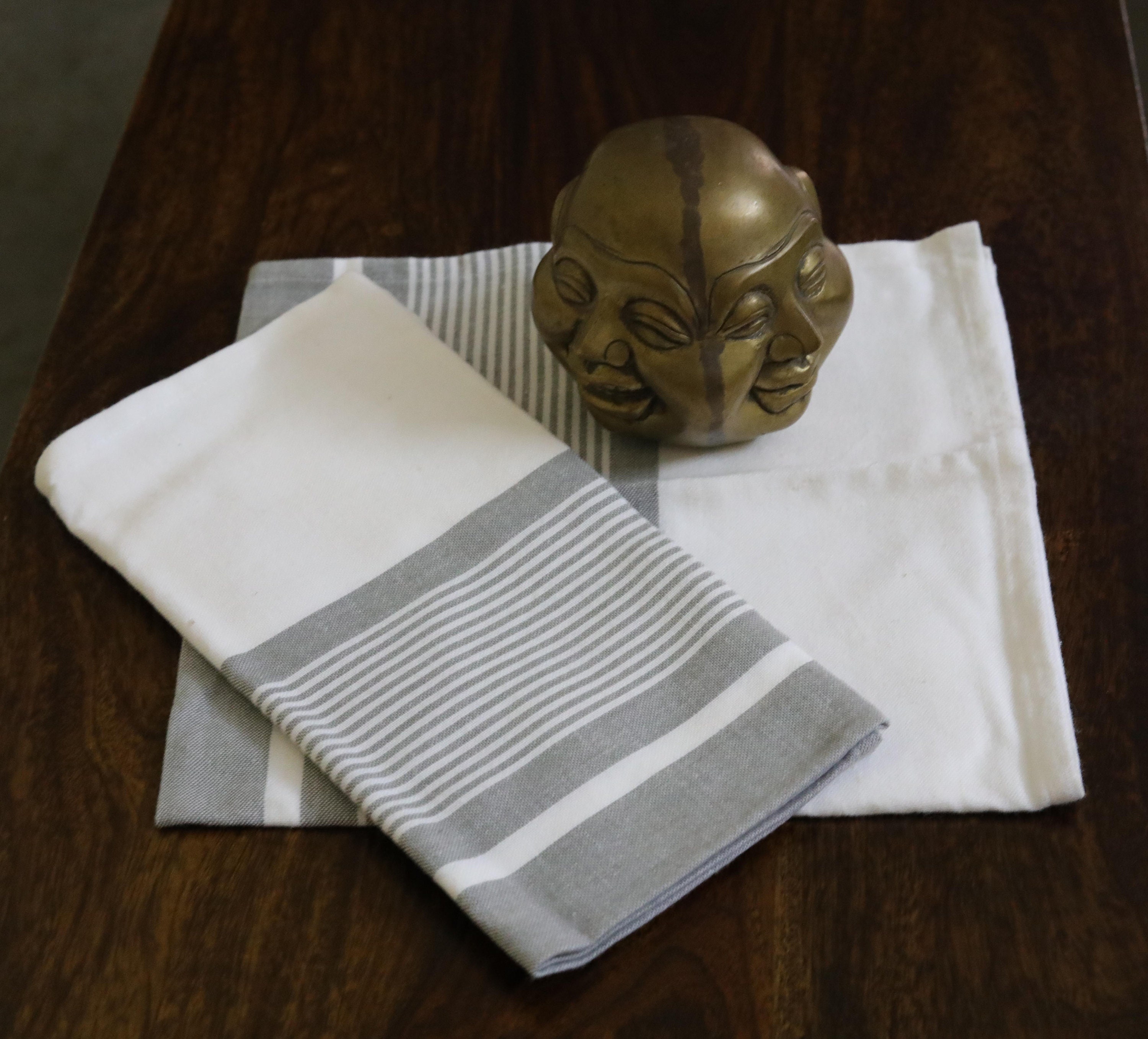 Organic white Grey cloth napkinsReusable napkins Organic Etsy