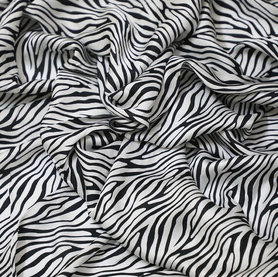 zebra print fabric black and white fabric, animal print 100% cotton ...