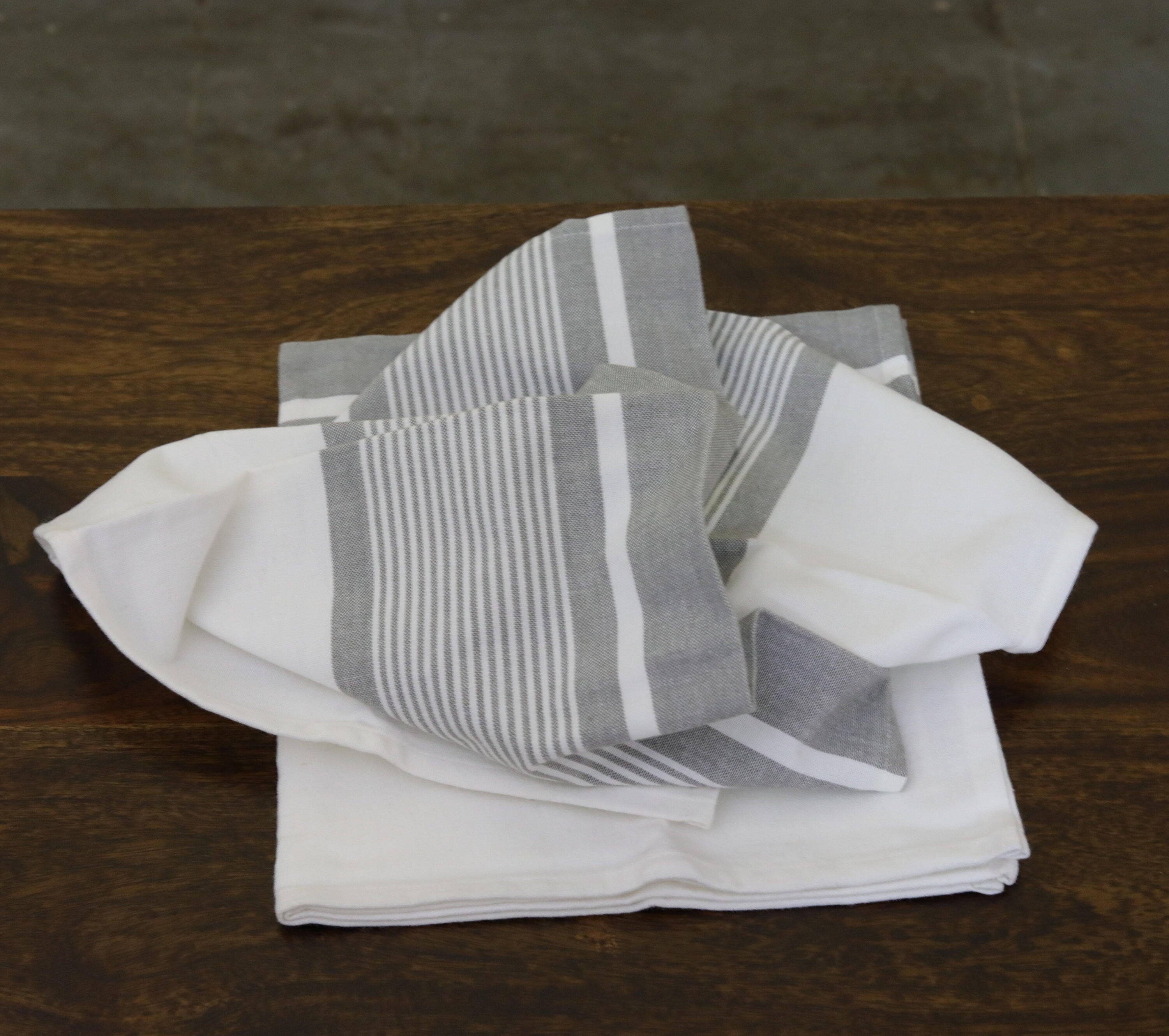Organic white Grey cloth napkinsReusable napkins Organic Etsy