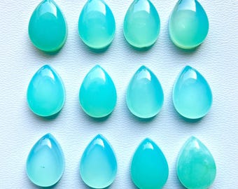 Superb Teardrop Shape Paraiba Chalcedony 6x4MM To 20x30MM Cabochon ! Paraiba Chalcedony Gemstone Making Ring Earing Necklace All Jewelry !!!