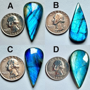 Rare ~ Quality Labradorite Gemstone Pear Shape ! Healing Crystal Labradorite Cabochon ! Blue Flashy Labradorite Gemstone Making All Jewelry.