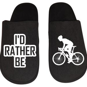 Cycling I'd rather be cycling Men's Slippers / House Shoes slides gift