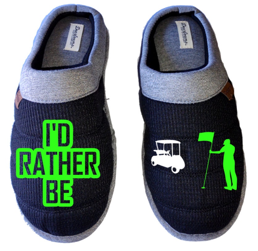 Golf I'd rather be Golfing DF by DEARFOAMS Men's Slippers / House Shoes slides gift