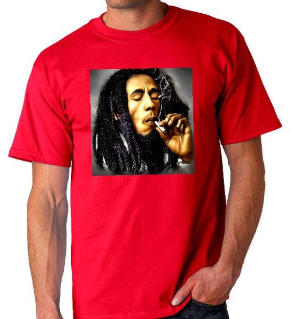 bob marley smoking tee