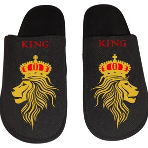 Lion King Crown Alpha Male Men&#39;s Slippers / House Shoes slides gift