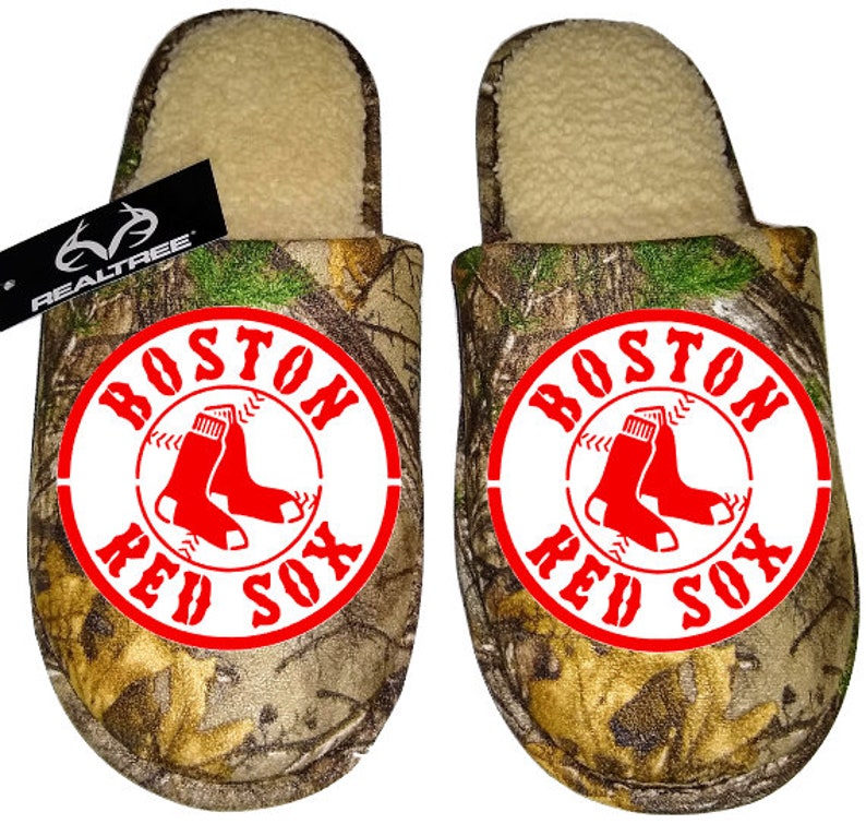 Boston Red Sox Men's Slippers / House Shoes slides gift Etsy