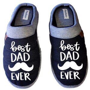 Best DAD ever DF by DEARFOAMS Men&#39;s Slippers / House Shoes slides dad father&#39;s day gift
