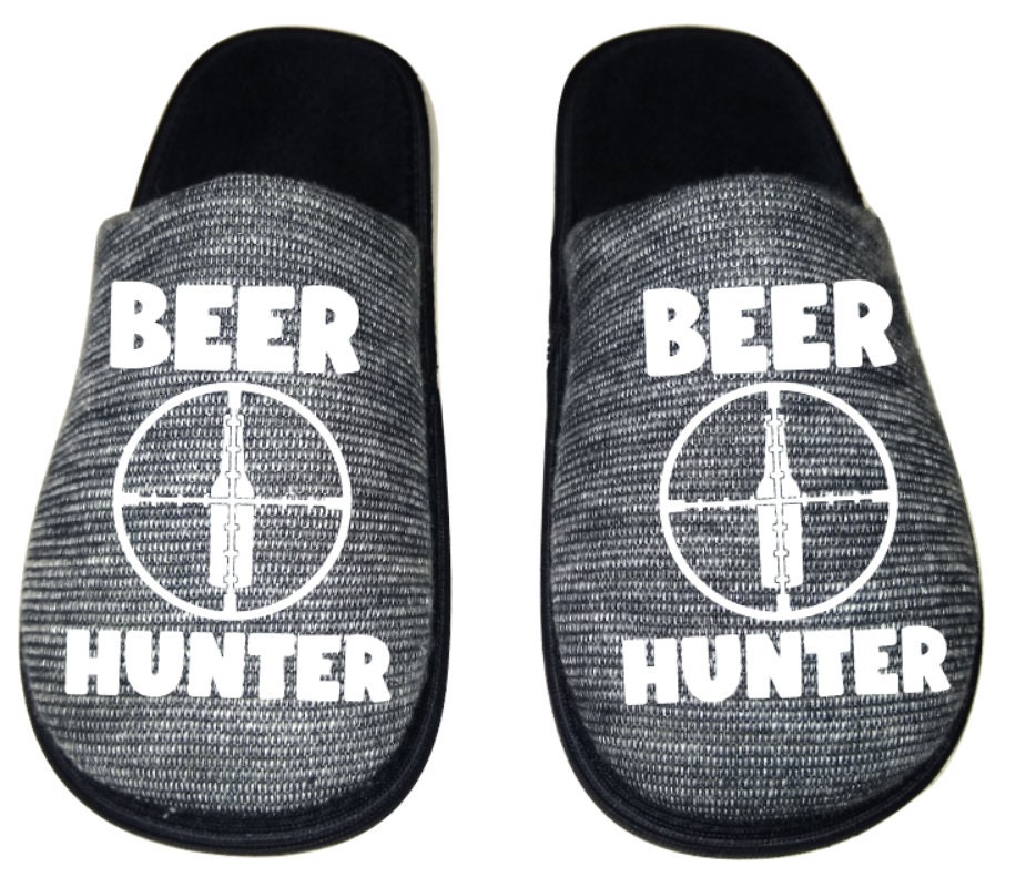 Beer Hunter Funny Men's Slippers House Shoes - Etsy