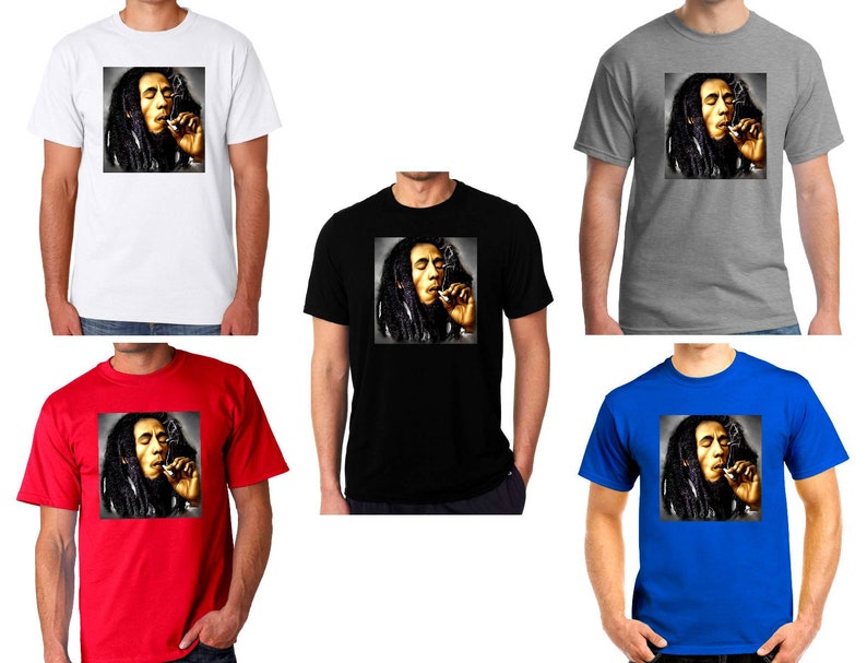 bob marley smoking tee