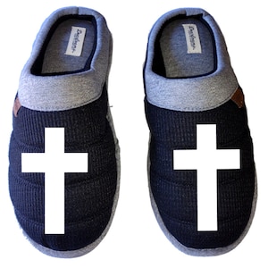 Jesus Christ Christianity Church Cross Religious DF by DEARFOAMS Men&#39;s Slippers / House Shoes slides dad gift