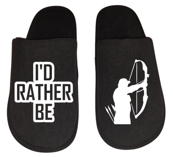 I d Rather Be Bow Hunting Birds Deer Mens Slippers House Shoes