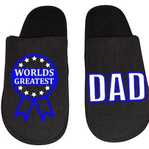 Worlds greatest Dad Men&#39;s Slippers / House Shoes slides gift