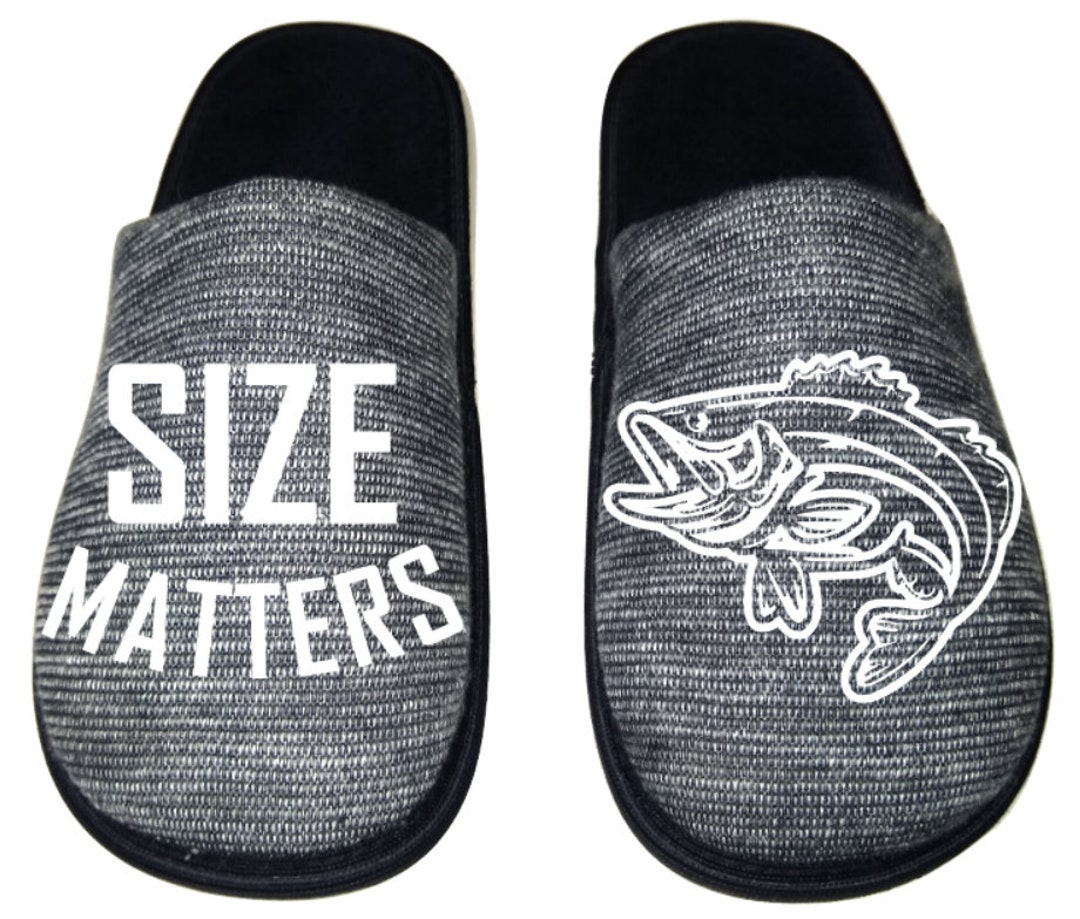 Size Matters Bass Fishing Men's Slippers / House Shoes Etsy