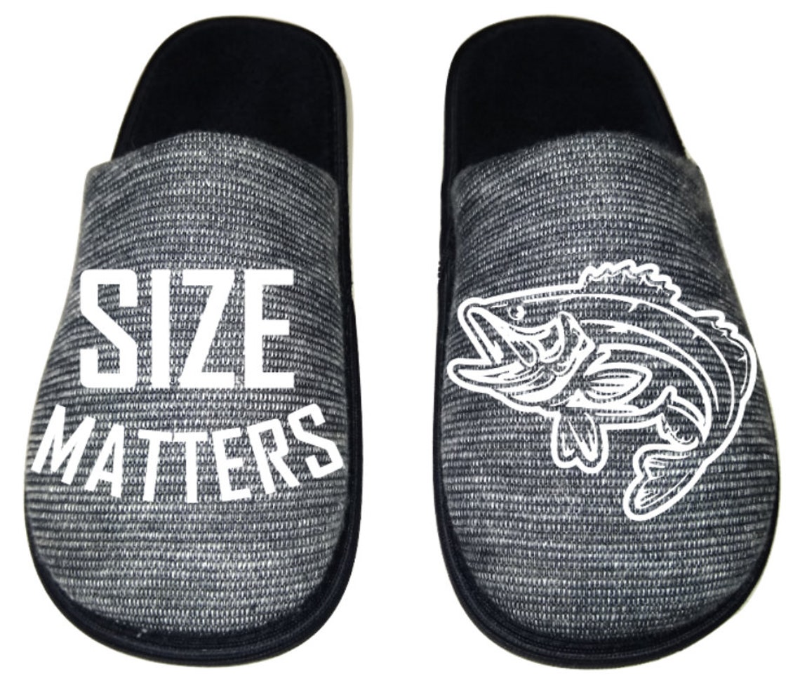 Size Matters Bass Fishing Men's Slippers / House Shoes Etsy