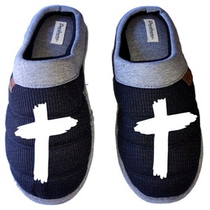 Jesus Christ Christian s Church Cross Religious DF by DEARFOAMS Men&#39;s Slippers / House Shoes slides dad gift