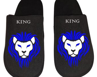 King Lion Alpha male Men&#39;s Slippers / House Shoes slides gift