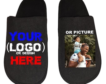 Personalized Men&#39;s Slippers House Shoes slides dad husband father son Customized gift