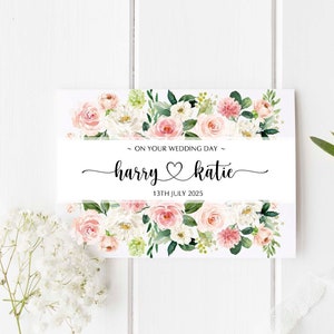 Personalised Wedding Card | Newly Married Couple Greeting Card | Congratulations Wedding Card | Wedding Gift Card | Blush Watercolour