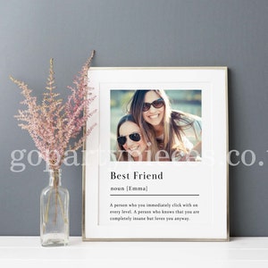 Personalised Best Friend Print - Best Friend Definition Print Personalised Gift for Best Friend Gift for Her Birthday Gift Photo Gift - N020