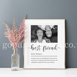 Personalised Best Friend Print - Best Friend Definition Print Personalised Gift for Best Friend Gift for Her Birthday Gift Photo Gift - N028
