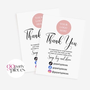 Cartes A6 personnalisées « Merci d’avoir soutenu ma petite entreprise », fournitures pour petites entreprises, cartes de remerciement, fournitures d’emballage minimales