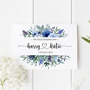 Personalised Wedding Card | Newly Married Couple Greeting Card | Congratulations Wedding Card | Wedding Gift Card | Watercolour F003