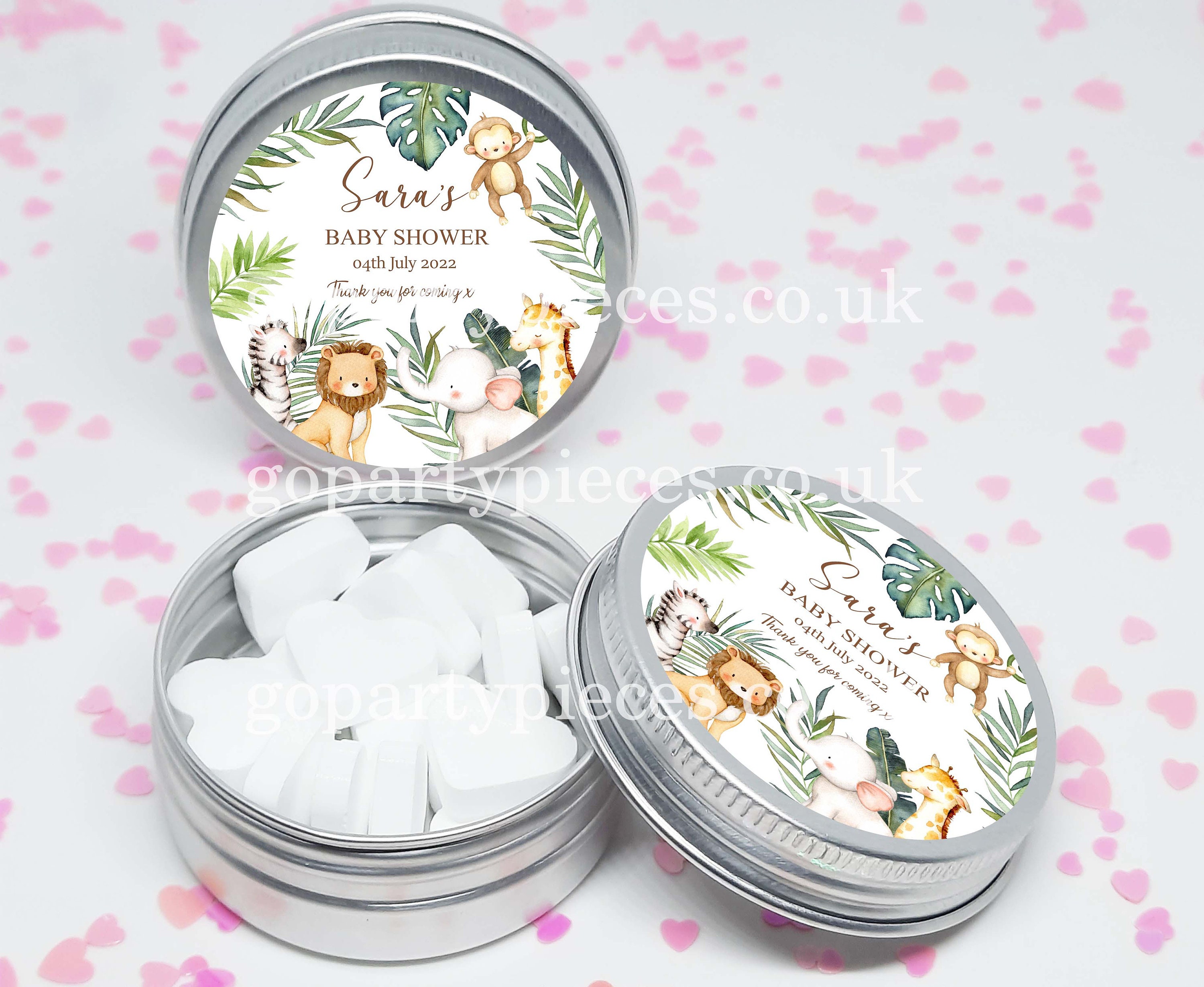Personalized Baby Shower Favors Tins Keepsakes Gifts, Safari Jungle ...