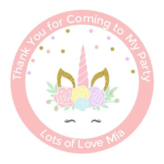 Personalised Birthday Party Bag Stickers Sweet cone Labels Pony MATT Lot 24 /& 35