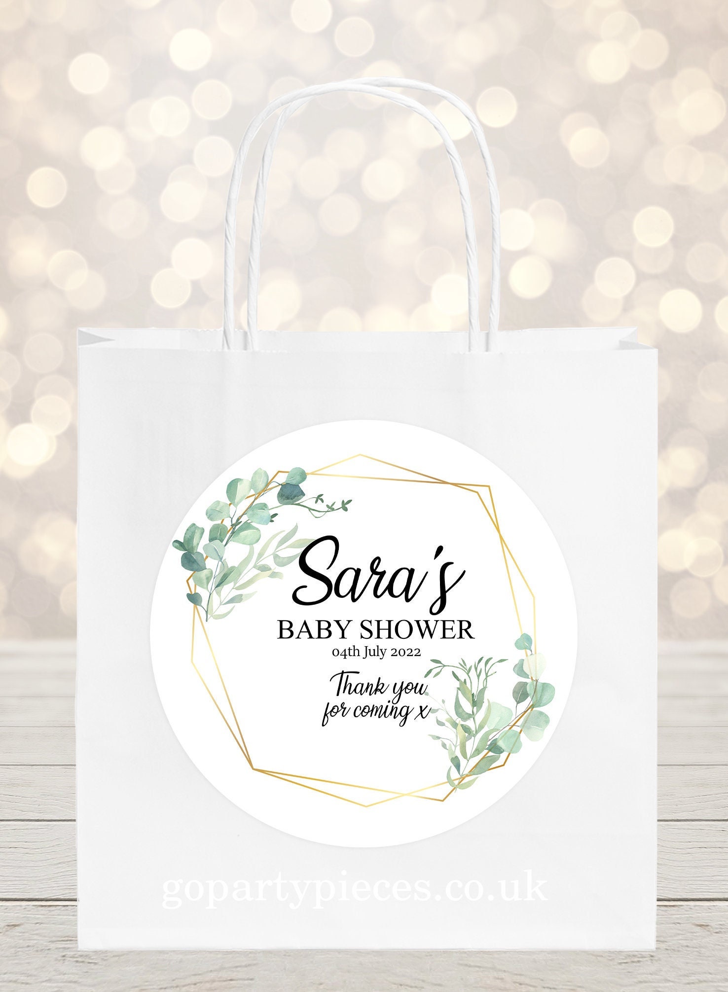  Created Flow Eucalyptus Wedding Thank You Gift Bags Small Size  Guests Bridal Shower Bridesmaids Gift Bags Birthday Party Thank You Favors  Bag Baby Shower Office Business Thank You Bags Bulk Merchandise