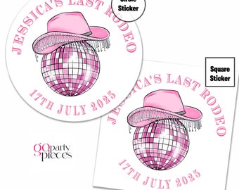 Personalised Hen Party Last Rodeo Stickers, Hen Do Stickers, Cowgirl Hen Party, Hen Party Favour Stickers, Hen Party Labels