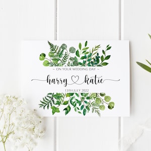 Personalised Wedding Card | Newly Married Couple Greeting Card | Congratulations Wedding Card | Wedding Gift Card | Watercolour F004