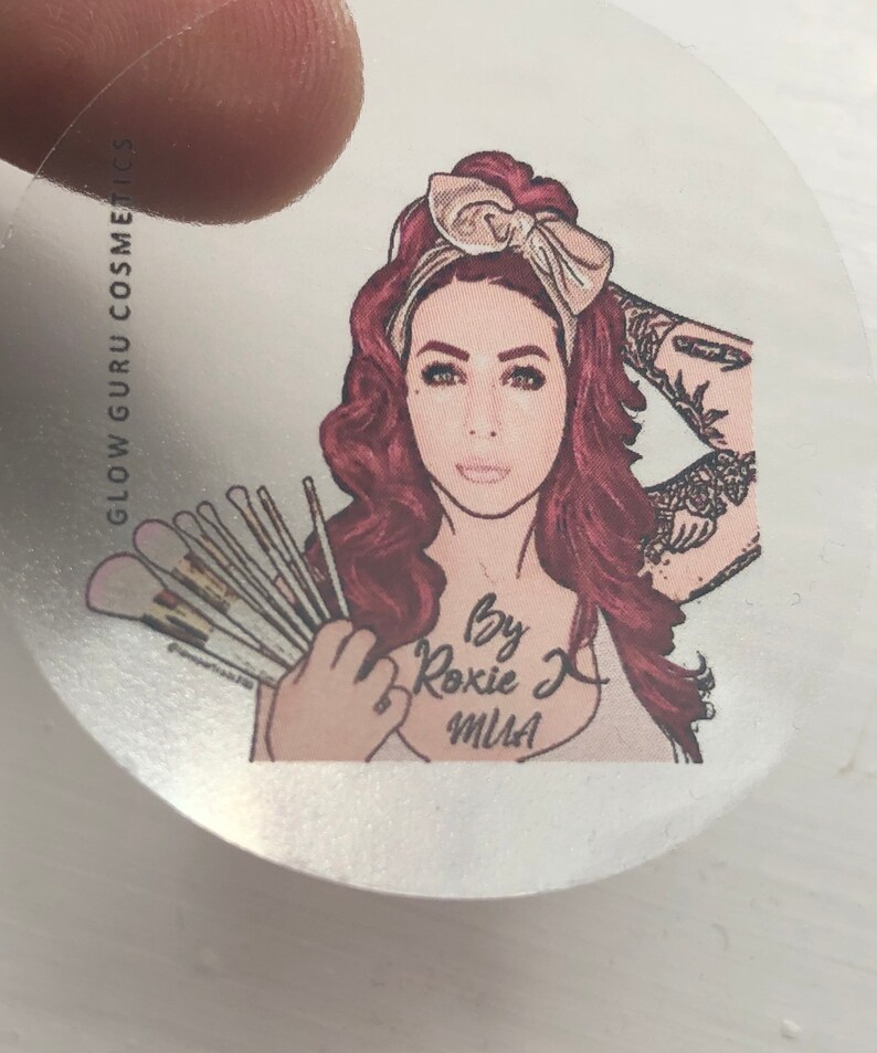 Personalised 37mm Circle Transparent Stickers BusinessCompany Name Labels Custom Logo
