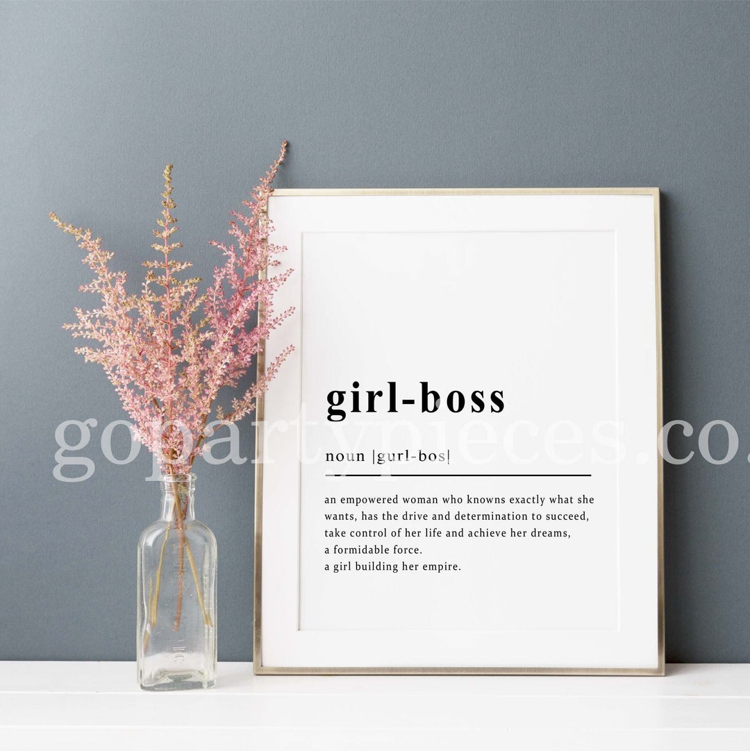 Girl Boss Definition Print, Office Wall Decor, Boss Girl Print, Girl ...