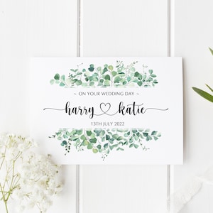 Personalised Wedding Card | Newly Married Couple Greeting Card | Congratulations Wedding Card | Wedding Gift Card | Watercolour F001