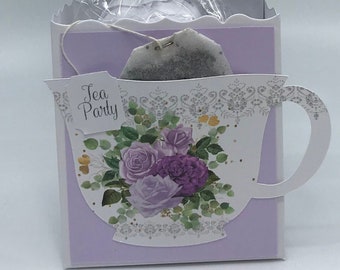 Purple Rose Eucalyptus and Sage Bouquet Bridal Shower Tea Party Favor