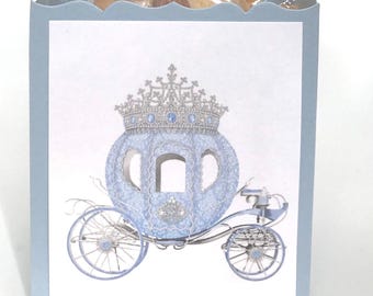 Blue Princess Fairytale Carriage with light Blue Box Party Favor