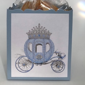 Blue Princess Fairytale Carriage with light Blue Box Party Favor