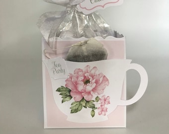 Pink Peony Bridal Shower Tea Party Favor Gift Box & Bag for Wedding Bridal Baby Shower Birthday or special adult child&#39;s event