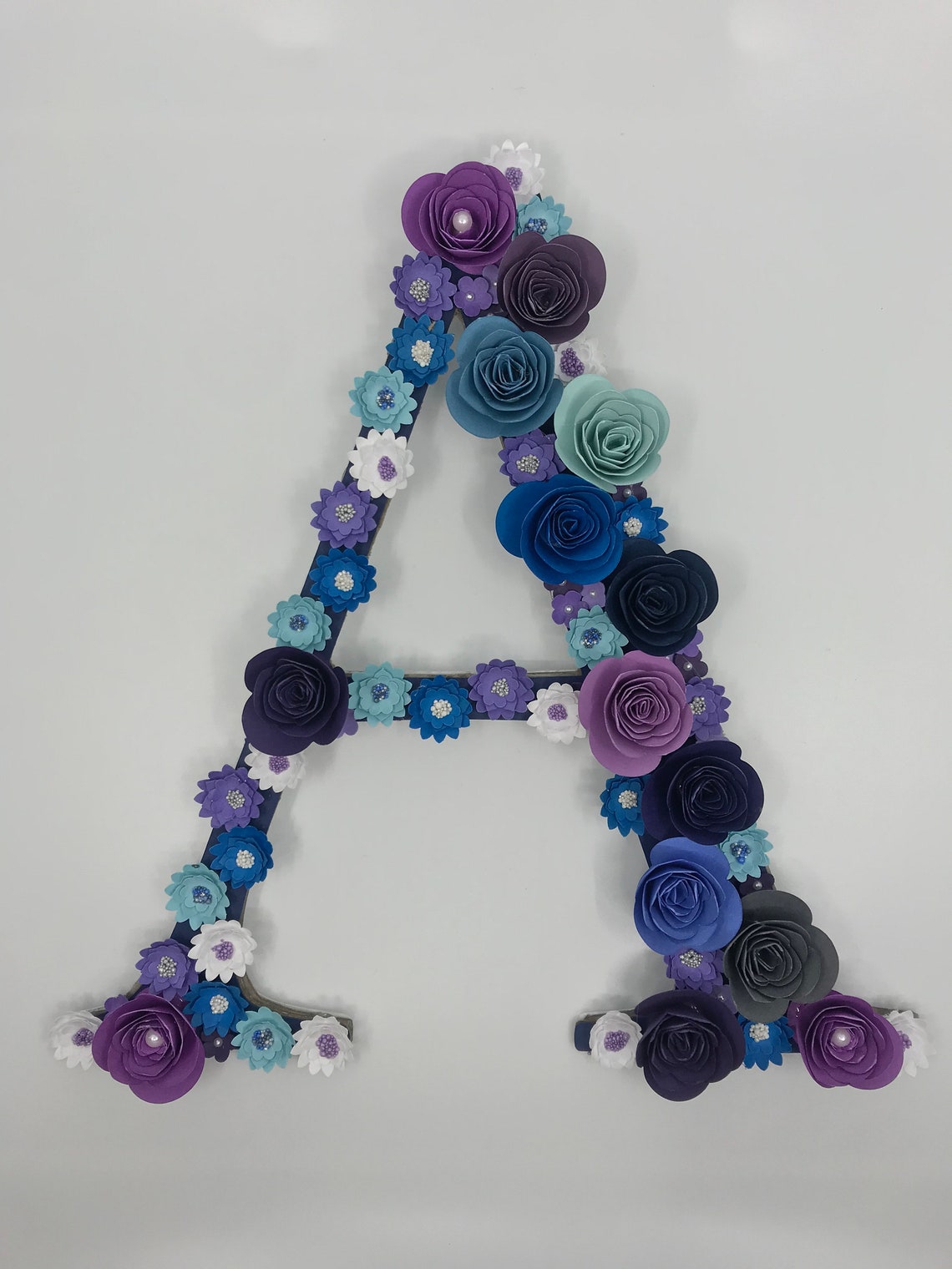 Paper Flower Letter Wall Art Decor Etsy