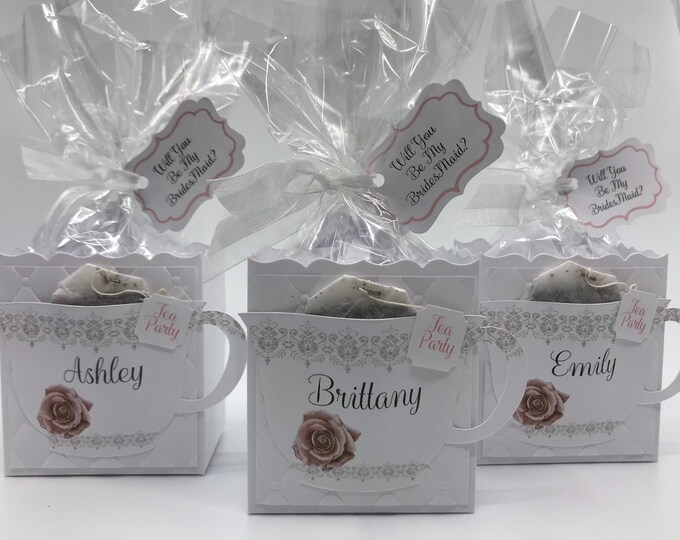 Beau-tea-ful Pink Rose Tea Party Favor - Etsy